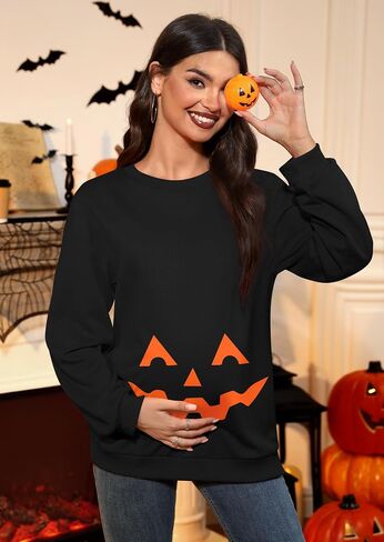 لـ G و PL للنساء في عيد الهالوين الأمومة الطويل الأكمام الطاقم من النوع الثقيل من نوع Switshirt Pumkin Skeled Sweater S-XXL in Saudi Arabia