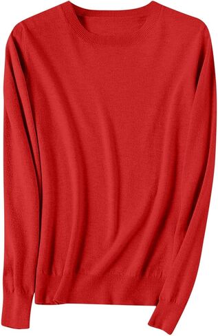 Sweaters for Woman 2025 Trendy Soft Lightweight Crewneck Sweater Casual Pullover Long Sleeve Basic Knitted Tops in Saudi Arabia