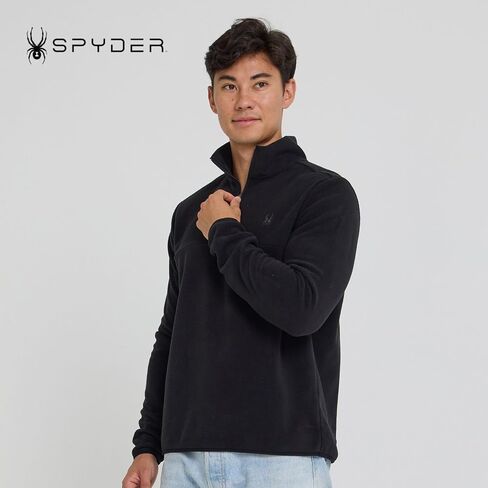 Spyder Fleece Quarter Zip Pullover Men - سترة رياضية خفيفة الوزن للقطب ، سترة سحاب دافئة 1/4 ، رقبة وهمية in Saudi Arabia