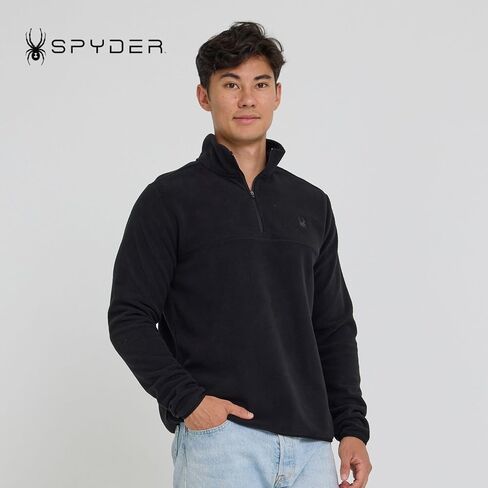 Spyder Fleece Quarter Zip Pullover Men - سترة رياضية خفيفة الوزن للقطب ، سترة سحاب دافئة 1/4 ، رقبة وهمية in Saudi Arabia