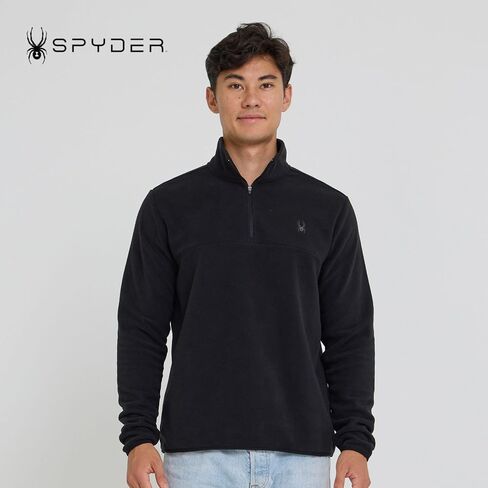 Spyder Fleece Quarter Zip Pullover Men - سترة رياضية خفيفة الوزن للقطب ، سترة سحاب دافئة 1/4 ، رقبة وهمية in Saudi Arabia