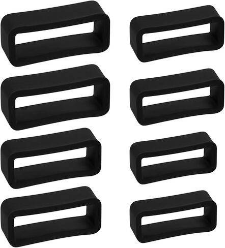 Watch Band Keepers, Silicone Band Loop Elastic Strap Fastener Replacement Parts for Smart Sport Watches (Black) in Saudi Arabia