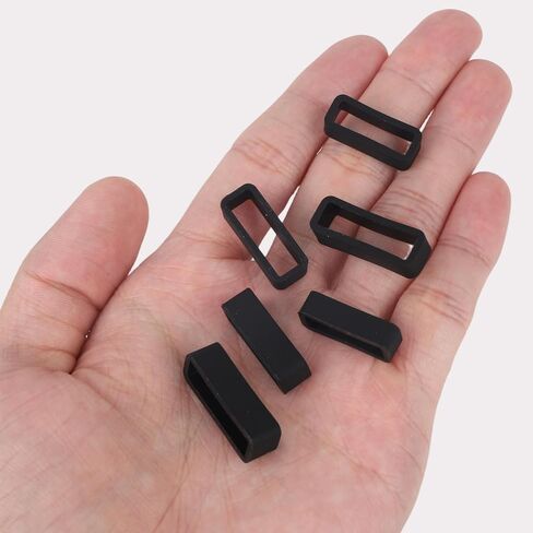 Watch Band Keepers, Silicone Band Loop Elastic Strap Fastener Replacement Parts for Smart Sport Watches (Black) in Saudi Arabia