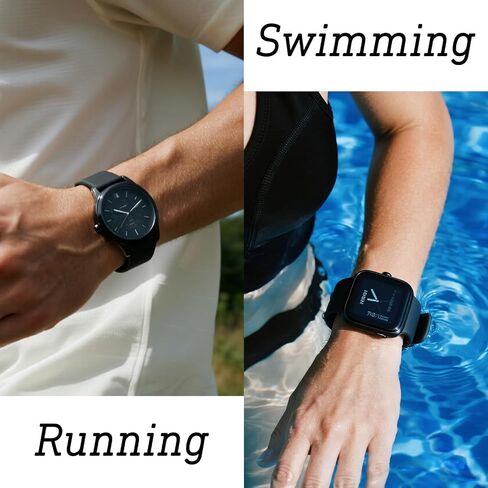 Watch Band Keepers, Silicone Band Loop Elastic Strap Fastener Replacement Parts for Smart Sport Watches (Black) in Saudi Arabia