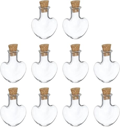 uxcell 10pcs Mini Glass Bottles with Cork Stoppers, Star-Shaped Glass Bottles Keychain, Wishing Bottle for DIY Decoration, Art, Gift, Cell Accessories in Saudi Arabia