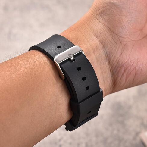 FKM Rubber Watch Band Quick Release Fluororubber Thin Waterproof Soft Durable Sport Universal Smartwatch Watchband FKM Rubber Replacement Band Strap 18mm 20mm 22mm for Men Women in Kuwait