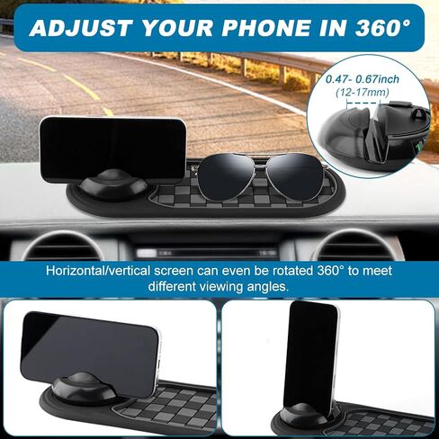Multifunction Car Anti-Slip Mat, Car Dashboard Mobile Phone Holder, Anti Slip Mat Phone Holder and Temporary Parking Number Pad - Secure Storage for Sunglasses, Keys, Gadgets in Saudi Arabia