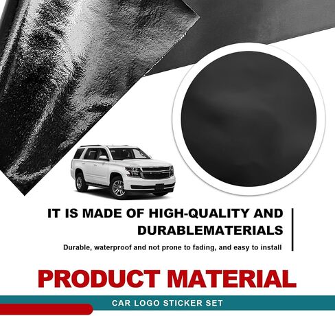 6pcs غير لامع أسود DIY Bowtie Emblem Proplay شارات-ملصقات لفائف فينيل شاملة لشعار Chevy (11.8 "× 4")-أسود in Kuwait