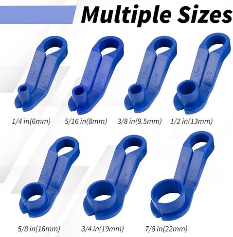 7Pcs Fuel Line Disconnect Tool Set, 1/4 5/16 3/8 1/2 5/8 3/4 7/8 Inch Fuel Filter Removal Tool, Transmission Line Disconnect Tool, AC Line Disconnect Tool Compatible for Ford/GM/Chrysler/Mazda in Saudi Arabia