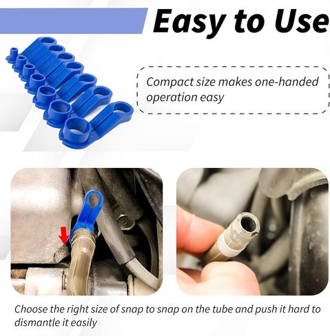7Pcs Fuel Line Disconnect Tool Set, 1/4 5/16 3/8 1/2 5/8 3/4 7/8 Inch Fuel Filter Removal Tool, Transmission Line Disconnect Tool, AC Line Disconnect Tool Compatible for Ford/GM/Chrysler/Mazda in Saudi Arabia