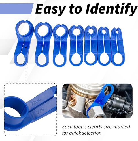 7Pcs Fuel Line Disconnect Tool Set, 1/4 5/16 3/8 1/2 5/8 3/4 7/8 Inch Fuel Filter Removal Tool, Transmission Line Disconnect Tool, AC Line Disconnect Tool Compatible for Ford/GM/Chrysler/Mazda in Saudi Arabia