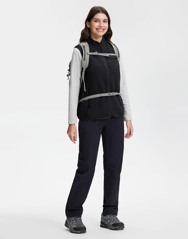 Pioneer Camp Women's Sherpa Fleece Vest, Warm Fuzzy Fleece Vest Sleeveless Casual Outerwear Jacket with 3 Zip up Pockets in Saudi Arabia
