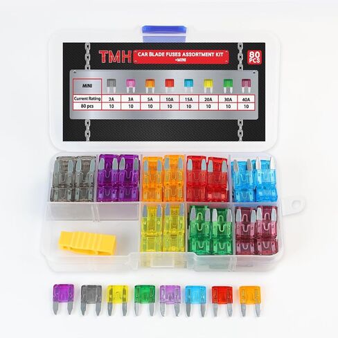 TMH 372 PCS Car Fuse Fuse Kit ، 96 Plade Vuses Automotive + 96 Mini Vuses + 96 LP Mini + 84 Micro2 Fuse + 1 Puller - لقارب شاحنة RV Auto (2A 5A 7.5A 10A 15A 25A 30A 35A) in Saudi Arabia