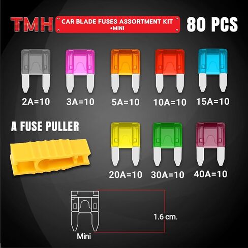 TMH 372 PCS Car Fuse Fuse Kit ، 96 Plade Vuses Automotive + 96 Mini Vuses + 96 LP Mini + 84 Micro2 Fuse + 1 Puller - لقارب شاحنة RV Auto (2A 5A 7.5A 10A 15A 25A 30A 35A) in Saudi Arabia