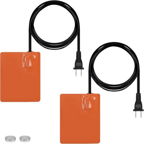 Silicone Pad Heater - 2 * 5in Car Engine Oil Pan Heater with 194°F Thermal Protector & 68" Power Cord, Self-adhesive Warmer for Automotive (120V 50W) 2pcs in Saudi Arabia