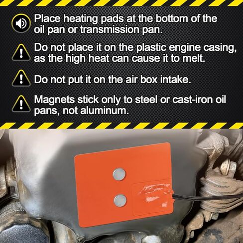 Silicone Pad Heater - 2 * 5in Car Engine Oil Pan Heater with 194°F Thermal Protector & 68" Power Cord, Self-adhesive Warmer for Automotive (120V 50W) 2pcs in Saudi Arabia