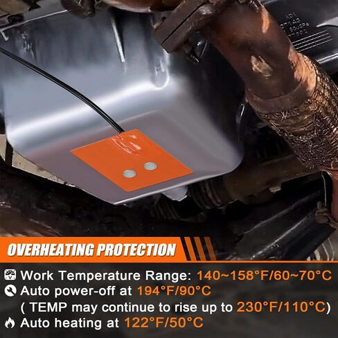 Silicone Pad Heater - 2 * 5in Car Engine Oil Pan Heater with 194°F Thermal Protector & 68" Power Cord, Self-adhesive Warmer for Automotive (120V 50W) 2pcs in Saudi Arabia