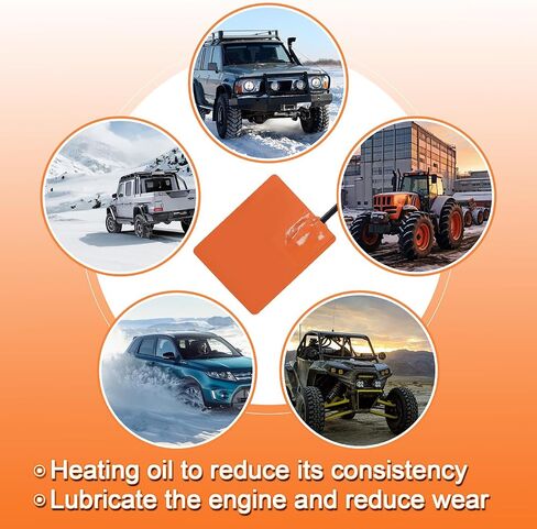Silicone Pad Heater - 2 * 5in Car Engine Oil Pan Heater with 194°F Thermal Protector & 68" Power Cord, Self-adhesive Warmer for Automotive (120V 50W) 2pcs in Saudi Arabia