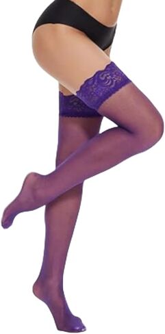 Syhood 2 Pairs Women's Lace Top Thigh High Sheer Stockings, Thigh Highs for women in Saudi Arabia