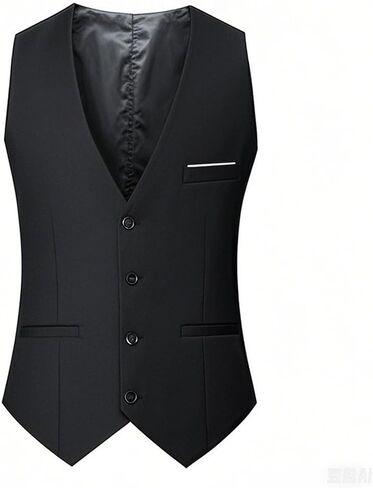 Ctreela Men Suit Vest Waistcoat Plain Business Formal Occasion Sleeveless V Neck Vests for Tuxedo Wedding Party M-5XL in Saudi Arabia