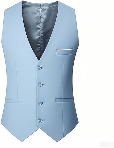 Ctreela Men Suit Vest Waistcoat Plain Business Formal Occasion Sleeveless V Neck Vests for Tuxedo Wedding Party M-5XL in Saudi Arabia