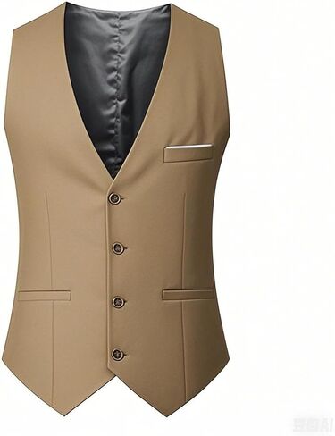 Ctreela Men Suit Vest Waistcoat Plain Business Formal Occasion Sleeveless V Neck Vests for Tuxedo Wedding Party M-5XL in Saudi Arabia
