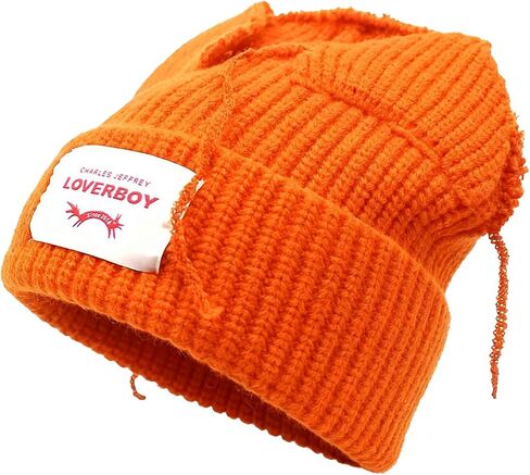 Knitted Beanie Hat for Women Men Cute Bunny Long Ear Hat Slouchy Cat Ear Hat Crochet Fluffy Winter Warm Rabbit Y2k Skull Cap in Saudi Arabia