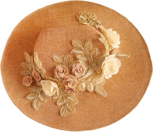 البنات نساء شاي الحزب قبعة شمس ، شرائط فيكتورية زهرة زهرة قبعة مسطحة مع القوس واسعة الحافة لوليتا بونيه غطاء in Kuwait
