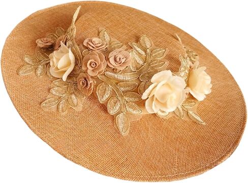 البنات نساء شاي الحزب قبعة شمس ، شرائط فيكتورية زهرة زهرة قبعة مسطحة مع القوس واسعة الحافة لوليتا بونيه غطاء in Kuwait