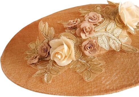 البنات نساء شاي الحزب قبعة شمس ، شرائط فيكتورية زهرة زهرة قبعة مسطحة مع القوس واسعة الحافة لوليتا بونيه غطاء in Kuwait