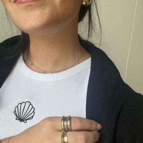 خاتم Moxie المميز للنساء - خاتم عصري مكدس من المعدن المختلط مطلي بالذهب، لا يسبب الحساسية، حلقات قابلة للتكديس، مجوهرات يومية متينة، عصري in Kuwait