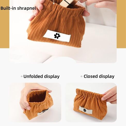Corduroy Elastic Hair Tie Organizer,Corduroy Elastic Storage Bag for Purse,Elastics Storage Bags for Purse,Corduroys Hair Tie Pouch,Portable Travel (A) in Saudi Arabia