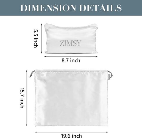 6-Pack Dust Bags for Handbags, White Satin Large Drawstring Pouch for Designer Bags, Purse Dust Bags, Shoes Boots and Accessories, Handbag Storage for Travel (19.6×15.7 inch) - Extra zipper bag incl. in Saudi Arabia