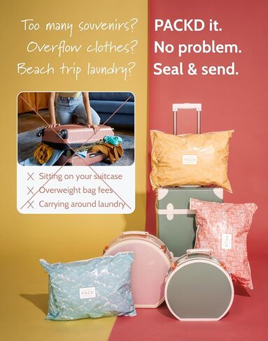 Prepaid & Prelabeled Shipping Bags for Clothes, Laundry, & Overflow - Waterproof, Tear-Resistant, Tamper-Sealed, Lightweight, Folds Flat Travel Packaging Bags - 3-Pc Bundle, 15" x 19" in Saudi Arabia