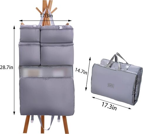 7 Set Packing Cubes Luggage Packing Organizers for Travel Accessories,Clothing Underwear Bag,Multi-layer storage bag,Hanging Pack-ing Cube, Foldable Travel Organizer grey in Saudi Arabia