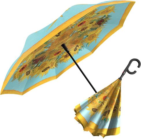 RainCaper Reverse Inverted (inside-out) Windproof Fine Art Reverse-opening Upside Down Umbrella with C-shaped Handsfree Handle Umbrella in Saudi Arabia