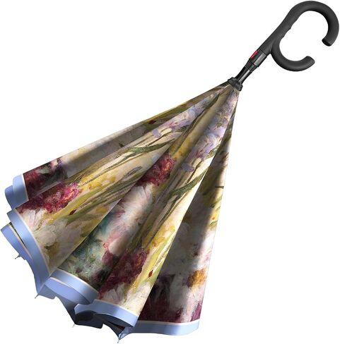 RainCaper Reverse Inverted (inside-out) Windproof Fine Art Reverse-opening Upside Down Umbrella with C-shaped Handsfree Handle Umbrella in Saudi Arabia