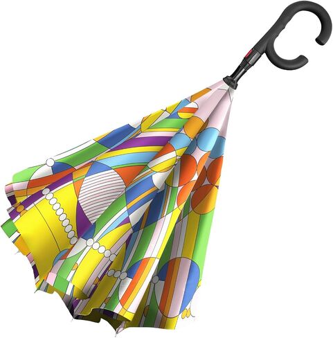 RainCaper Reverse Inverted (inside-out) Windproof Fine Art Reverse-opening Upside Down Umbrella with C-shaped Handsfree Handle Umbrella in Saudi Arabia