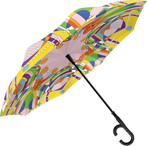 RainCaper Reverse Inverted (inside-out) Windproof Fine Art Reverse-opening Upside Down Umbrella with C-shaped Handsfree Handle Umbrella in Saudi Arabia
