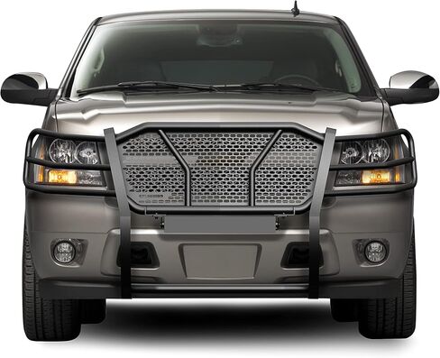 Black Horse Rugged Heavy Duty Grille Brush Bumper Guard Modular Black Compatible with 2007-2014 Chevrolet Tahoe|2007-2014 Chevrolet Suburban 1500|2007-2013 Chevrolet Avalanche-RU-CHTA07-B in Saudi Arabia