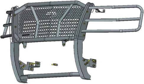 Black Horse Rugged Heavy Duty Grille Brush Bumper Guard Modular Black Compatible with 2007-2014 Chevrolet Tahoe|2007-2014 Chevrolet Suburban 1500|2007-2013 Chevrolet Avalanche-RU-CHTA07-B in Saudi Arabia
