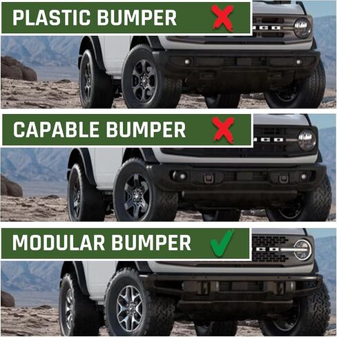 IAG I-Line F3054 Mini Bull Bar w/Long LED Light Bar Mount for Ford Bronco 21+ w/OEM Modular Bumper in Saudi Arabia