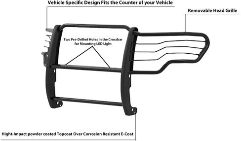 Black Horse Grille brush Bumper Guard Modular Black Compatible with 2009-2014 Ford F-150-17FP30MA in Saudi Arabia