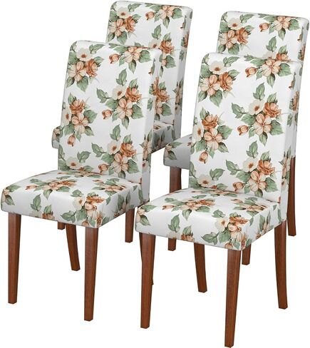Dining Room Chair Covers,Soft Removable Washable,Dining Room Chair Covers Set of 4,Printed,Floral Pattern,Pet Friendly Furniture Protector Seat Cover,Universal Fit for Hotel (Flower-BB, 4PC) in Kuwait