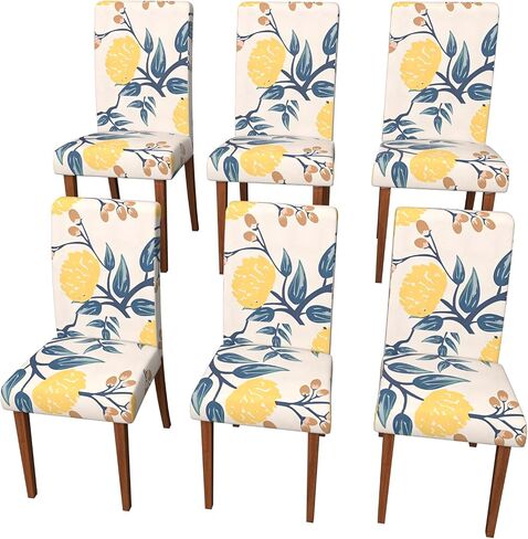 Dining Room Chair Covers,Soft Removable Washable,Dining Room Chair Covers Set of 4,Printed,Floral Pattern,Pet Friendly Furniture Protector Seat Cover,Universal Fit for Hotel (Flower-BB, 4PC) in Kuwait