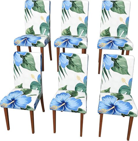 Dining Room Chair Covers,Soft Removable Washable,Dining Room Chair Covers Set of 4,Printed,Floral Pattern,Pet Friendly Furniture Protector Seat Cover,Universal Fit for Hotel (Flower-BB, 4PC) in Kuwait