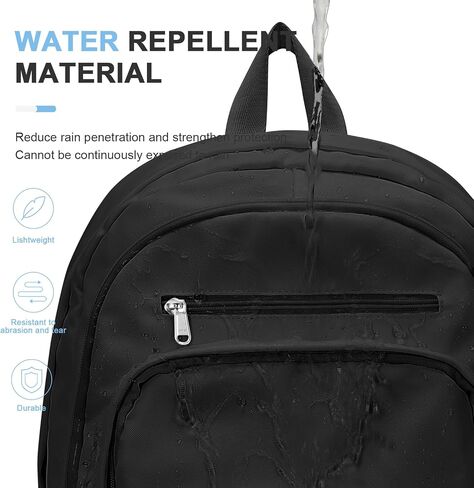 Black College Backpack For Women Men,Lightweight High School Bag,School Backpack With Lots Of Pockets,Cute Bookbag For Teens Boys Girls,Casual Daypack Backpack For School in Saudi Arabia