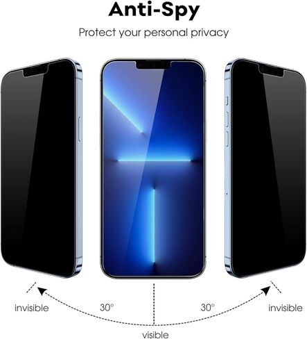 JETech Privacy Screen Protector for iPhone 11 Pro 5.8-Inch with Camera Lens Protector, Anti Spy Tempered Glass Film, 2-Pack Each in Kuwait