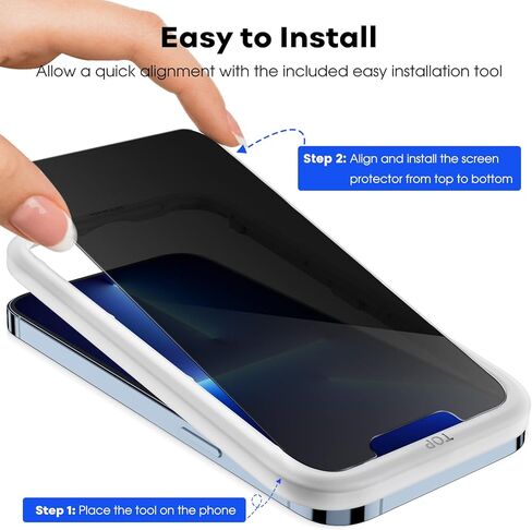 JETech Privacy Screen Protector for iPhone 11 Pro 5.8-Inch with Camera Lens Protector, Anti Spy Tempered Glass Film, 2-Pack Each in Kuwait