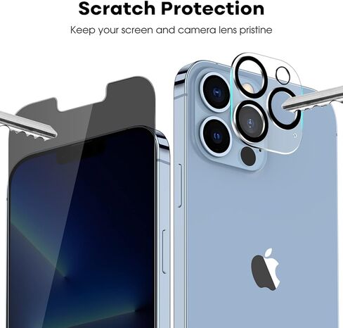 JETech Privacy Screen Protector for iPhone 11 Pro 5.8-Inch with Camera Lens Protector, Anti Spy Tempered Glass Film, 2-Pack Each in Kuwait